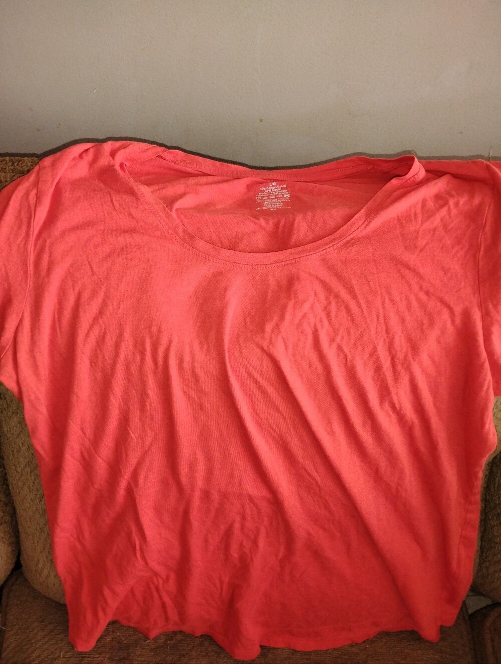 Women’s Coral Pink Scoop Neck T-Shirt